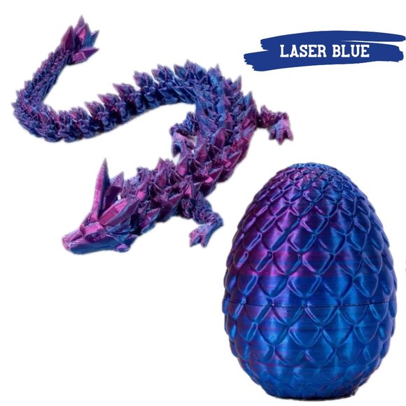 3D Printed Dragon Eggs with Dragon Inside, Articulated Crystal Dragon 12 Inches - Picture 8 of 10